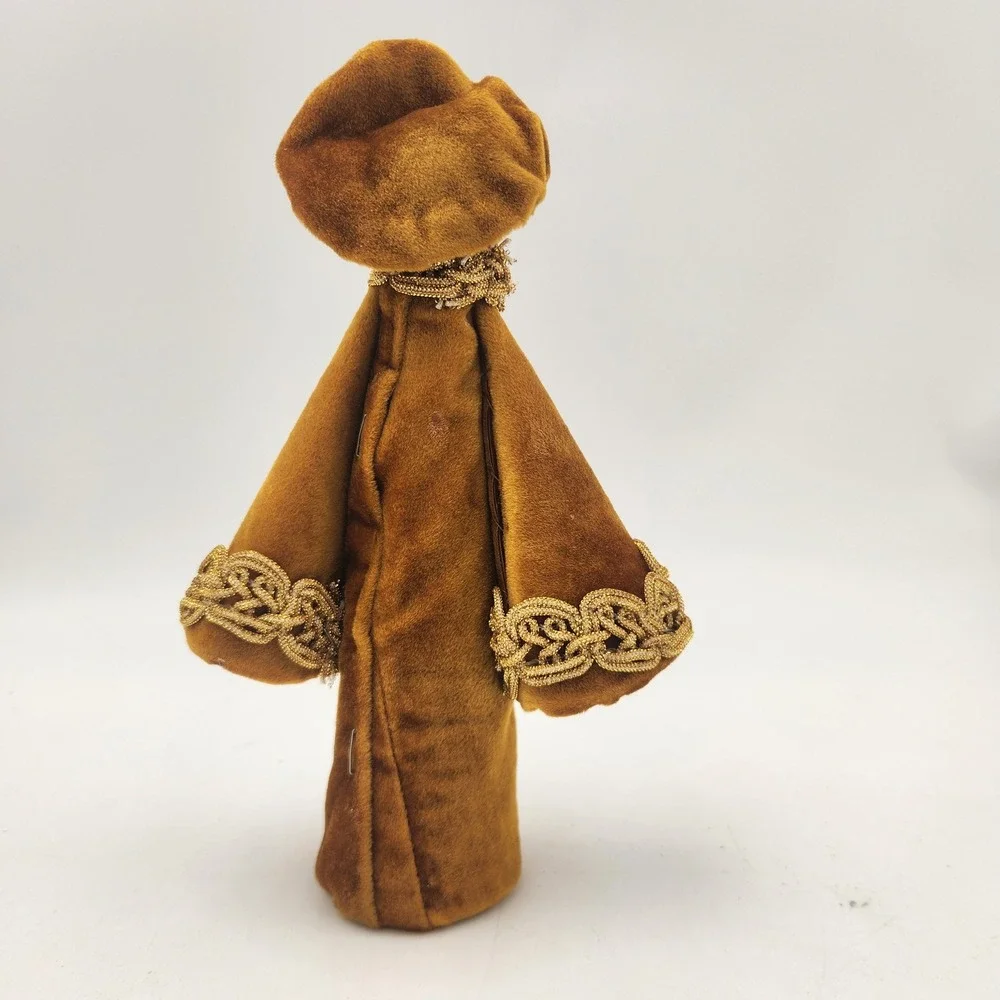 Handmade Vintage Velvet Three Wise Men  Upcycled Thread Cone Figures Atlantic